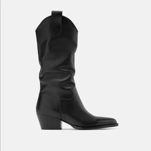 ZARA - Leather Cowboy Boot